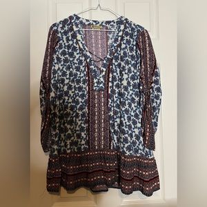 💙 Boho Floral Blouse